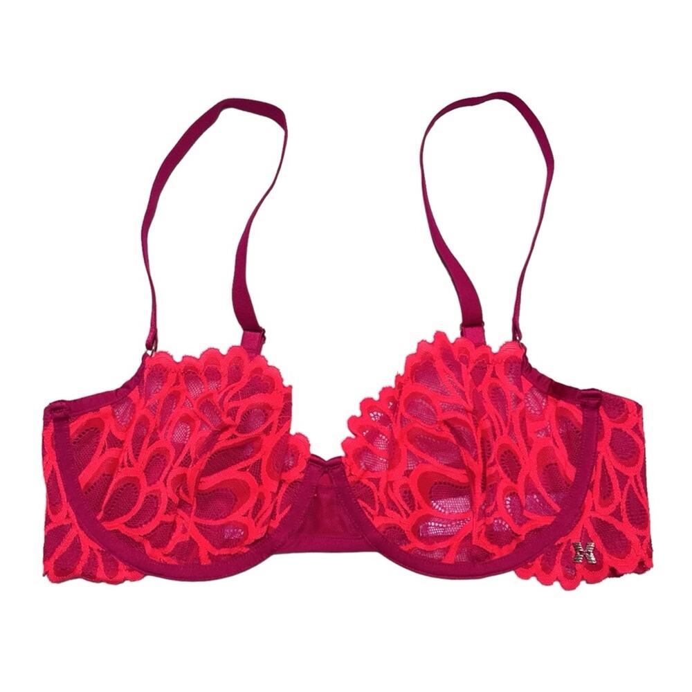 Savage X Fenty Savage Not Sorry Unlined Lace Balconette Bra Size 34D